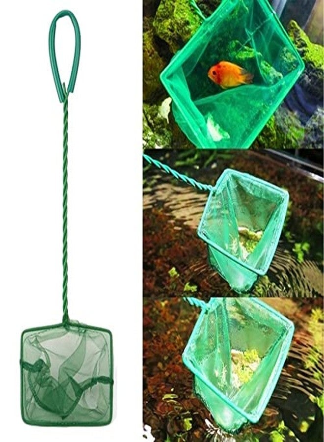 VAYINATO® Green Portable Long Handle Square Aquarium Fish Tank Fishing Net (6 Inch) by Petzlifeworld - Image 1